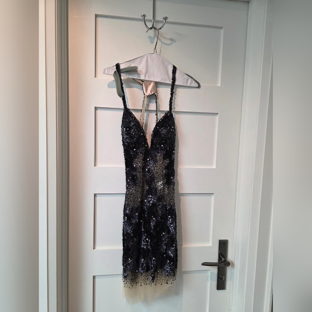 JOVANI Elegant Black Sequin Dress